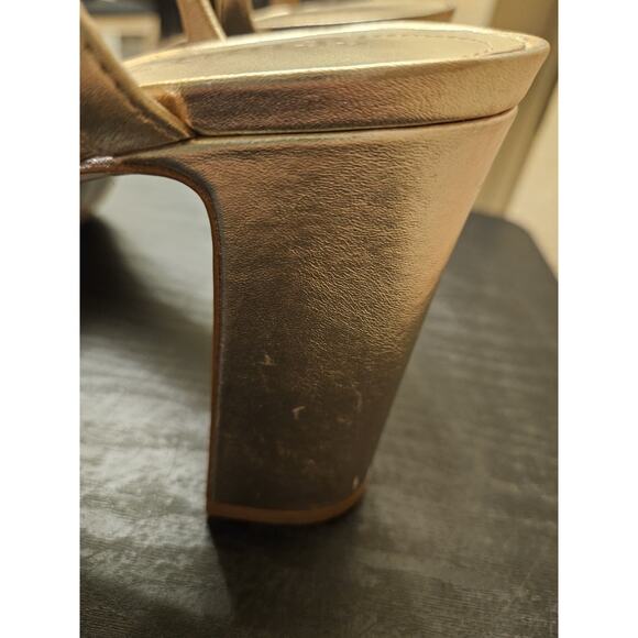 New! Schutz KEEFA Metallic Gold Leather Platform Sandal Size 8B $158 - Picture 15 of 16